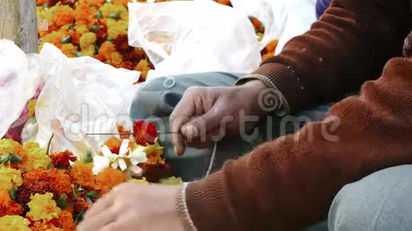 印度教圣花手印度4k视频的预览图