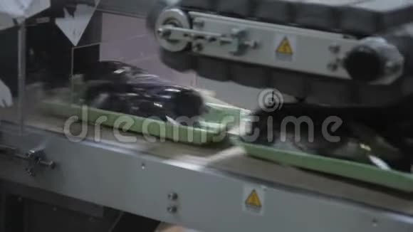 工厂内自动胶带包装茄子视频的预览图