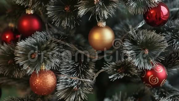 玩具里的圣诞树圣诞节的主题和心情带有高光的录像视频的预览图