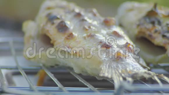 多罗多鱼是在院子里的电烤架上煎的视频的预览图