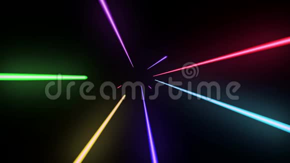 霓虹灯发光灯管的抽象无缝循环动画视频的预览图