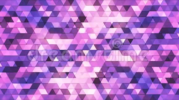 广播缠绕多边形高科技三角形紫色抽象循环4K视频的预览图