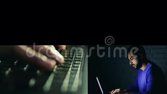 在黑暗中使用笔记本电脑视频的预览图