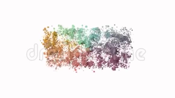 抽象的背景有许多五颜六色的气泡在白色背景上旋转视频的预览图