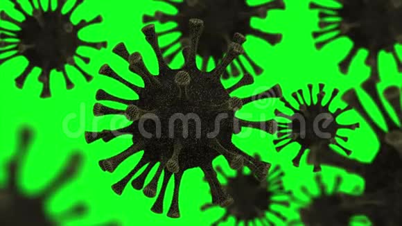 冠状病毒爆发和冠状病毒流感背景以一组致病细菌入侵细胞为代表视频的预览图