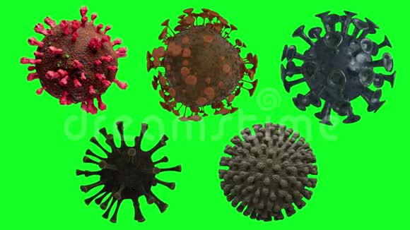 冠状病毒爆发和冠状病毒流感背景以一组致病细菌入侵细胞为代表视频的预览图