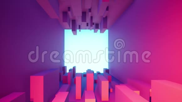 三维渲染抽象几何背景彩虹颜色4k视频动画视频的预览图