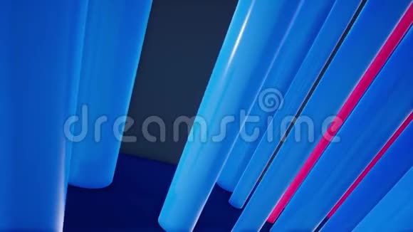蓝色和粉红色管的抽象运动背景3d渲染4k动画视频的预览图