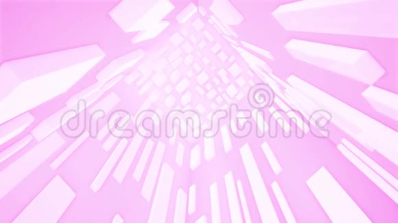 三维渲染抽象几何运动背景淡粉色霓虹灯图案现代照明4k动画视频的预览图