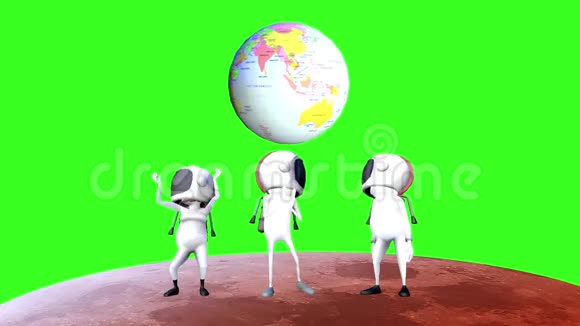 宇航员在月球绿色屏幕上的动作视频的预览图