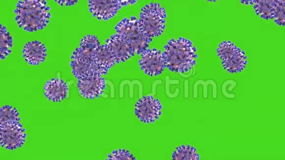 冠状病毒COVID19动画绿色屏幕视频的预览图