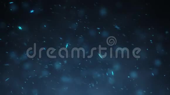 蓝色背景上飘落的雪花雪花矢量插图视频的预览图