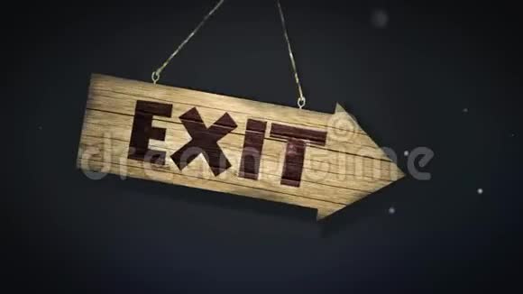 木质标牌动画出口开放沃登标牌上的入口背景视频的预览图