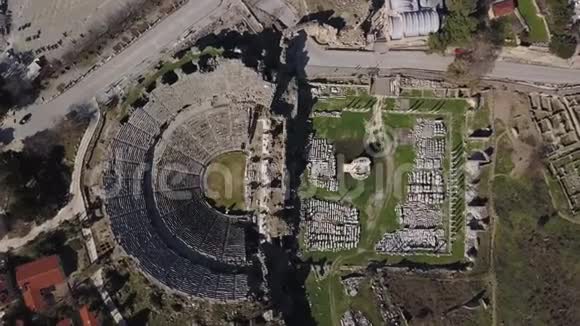 古董剧院的空中镜头土耳其视频的预览图