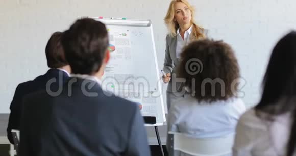 商界女性主导演讲而商界人士团体倾听与提问沟通视频的预览图