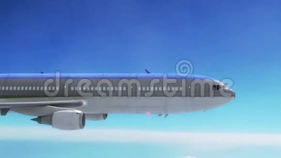 空中客机空中云蓝翼三维渲染动画视频的预览图