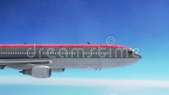 空中客机空中云红翼三维渲染动画视频的预览图