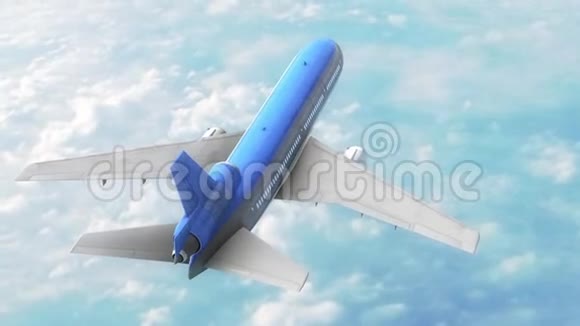 空中客机空中云蓝顶3D渲染动画视频的预览图