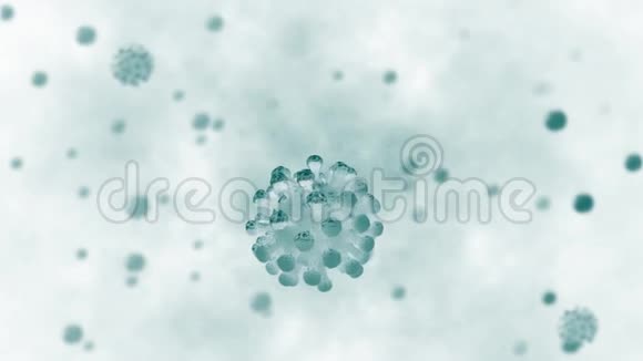 冠状病毒COVID19动画白色运动视频的预览图