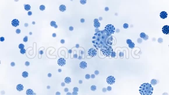 冠状病毒COVID19动画白色运动视频的预览图