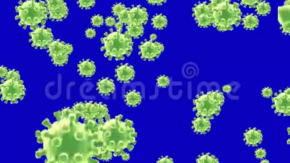 冠状病毒COVID19动画蓝色运动视频的预览图