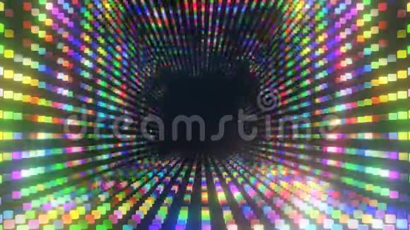 全息霓虹灯彩虹立方体网络未来背景视频的预览图
