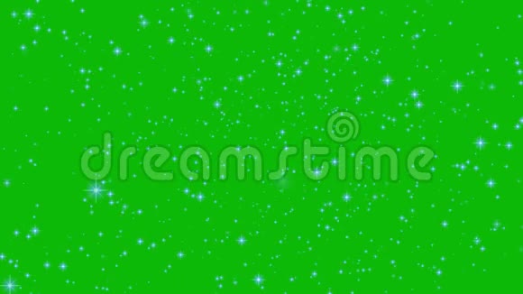 星光闪耀效果在绿屏背景动画上闪烁喜庆或节日装饰视频的预览图