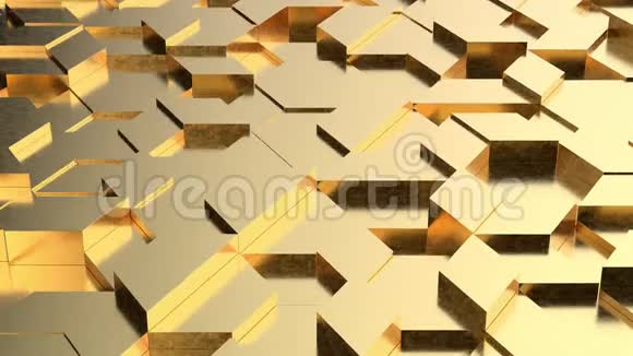抽象黄金几何瓷砖豪华多边形瓷砖视频的预览图