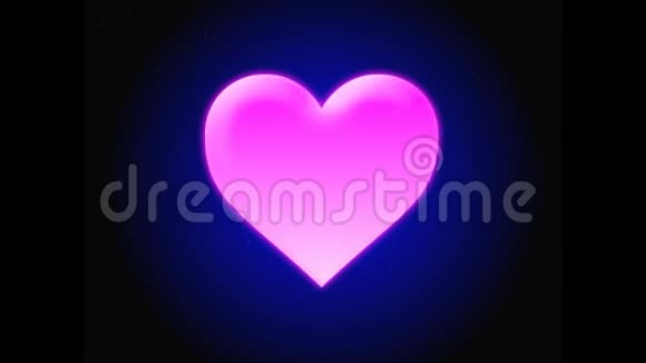 粉红色的爱的心与黑暗的背景视频的预览图