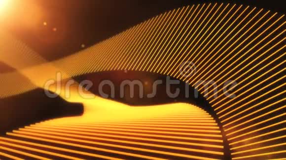 抽象移动橙色线路径来回摆动4K无缝环运动背景动画视频的预览图