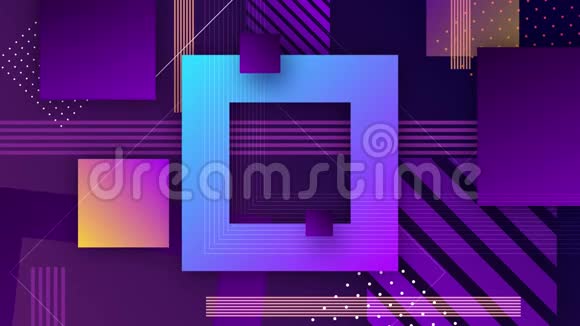 紫色背景与移动方块视频的预览图