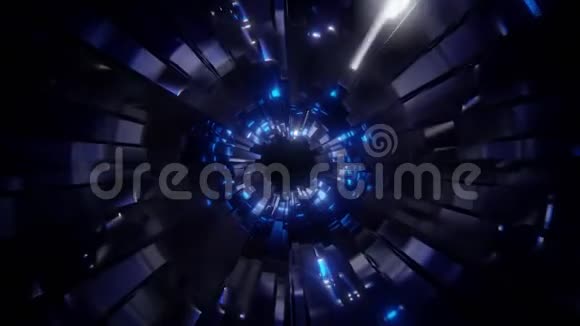 蓝色未来感隧道3d渲染动画视频的预览图