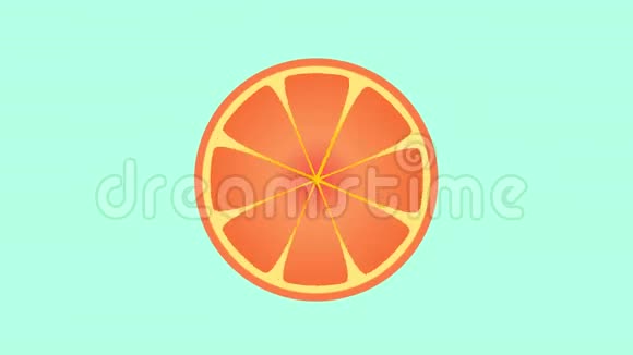 动画橙子旋转运动图形在明亮的红色橙色风格视频的预览图