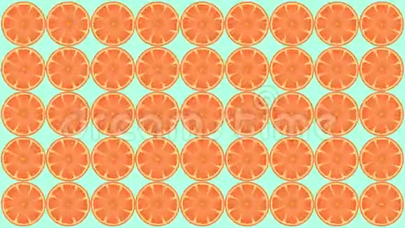 动画橙子旋转运动图形在明亮的红色橙色风格视频的预览图