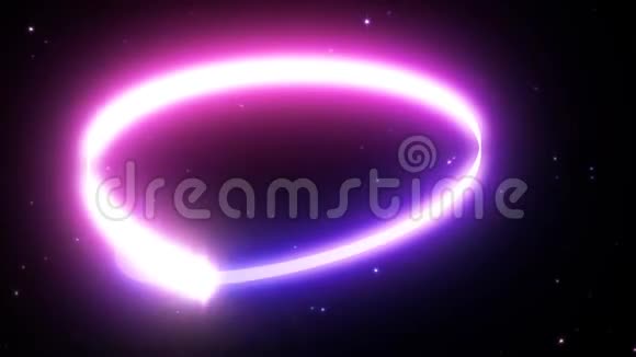 神奇的光丝带流粒子波四周飞行4K无缝环运动背景动画视频的预览图