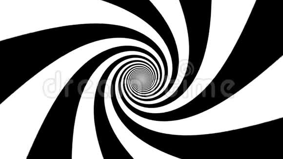 黑白螺旋漩涡迷幻催眠视错觉4K无缝循环运动背景动画视频的预览图