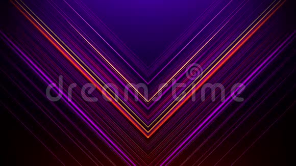 抽象紫橙发光3DV线图案运动视图与深紫红色视频的预览图