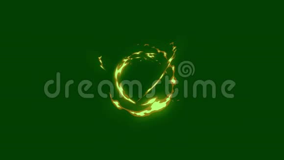 绿色屏幕背景下的火焰原子运动视频的预览图