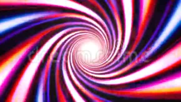快速彩色旋涡螺旋旋转在抽象螺旋隧道4K无缝环运动背景动画视频的预览图
