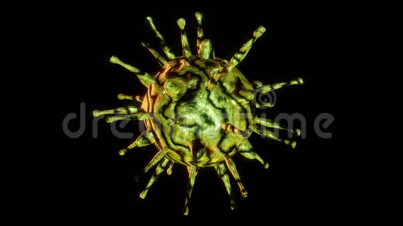 Covid19概念具有长天线的球形抽象细菌或病毒细胞的运动视频的预览图