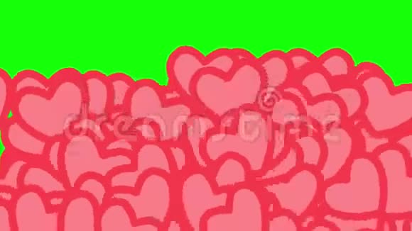 社交爱情心形图标过渡循环动画情人节绿色屏幕视频的预览图