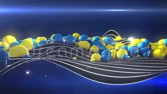 4K滚球三维轨迹动画背景视频的预览图