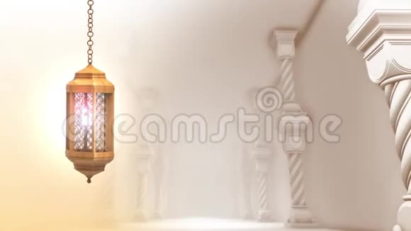 斋月蜡烛灯笼3D动画视频的预览图