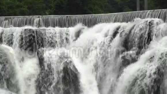 石芬瀑布级联平西新台北台湾关闭上视图视频的预览图