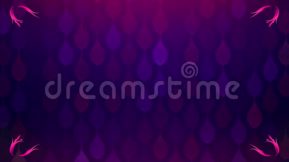 优雅独特的红色紫光装饰纹理图案背景上的奢华生长的VineFlour框架装饰视频的预览图