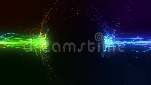 磁场循环运动背景下彩色流动线视频的预览图