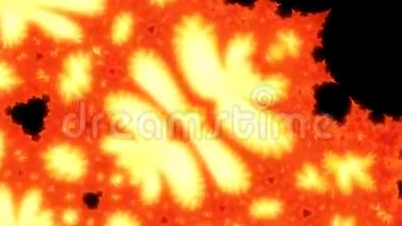 放大和缩小三重螺旋Firy分形形状模式4K无缝环运动背景动画视频的预览图