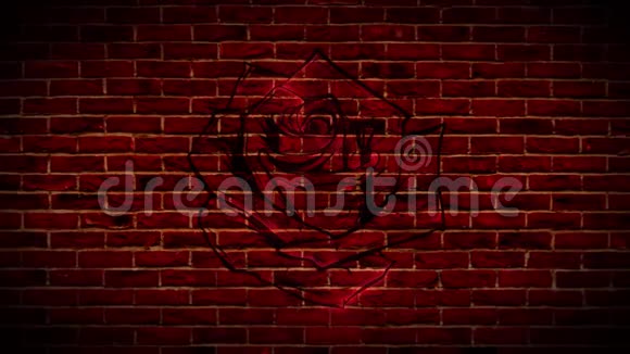 玫瑰红色发光霓虹灯UIux图标视频的预览图