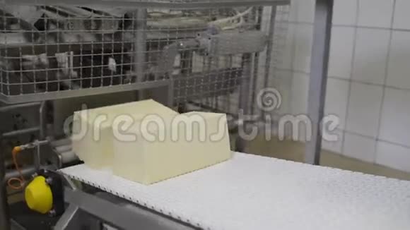 奶酪生产技术输送线为奶酪包装工艺食品厂的奶酪加工视频的预览图