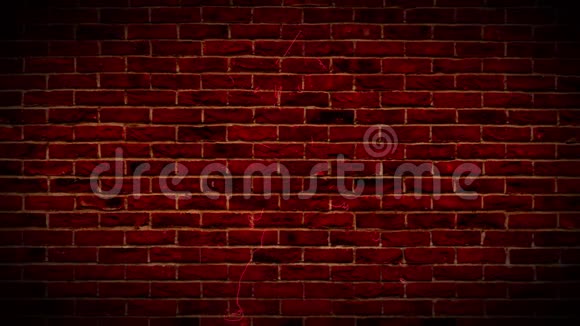 砖墙背景上的霓虹灯棒球标志视频的预览图